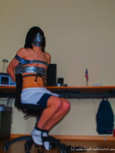 EmoBCSMSlave Breath Controlled with Duct Tape on an Office Chair – Video