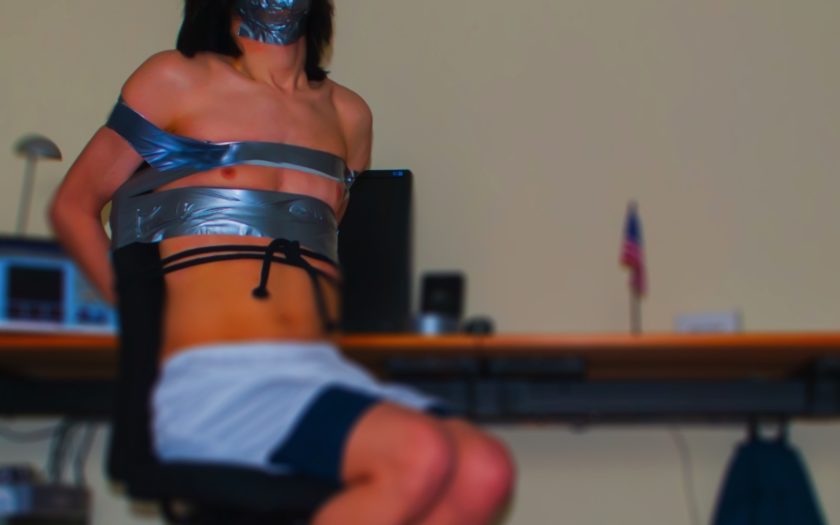 EmoBCSMSlave Breath Controlled with Duct Tape on an Office Chair – Video