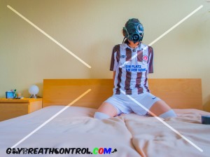 EmoBCSMSlave: Soccer and Breath Control w/ Gas Mask