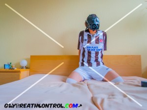 EmoBCSMSlave: Soccer and Breath Control w/ Gas Mask