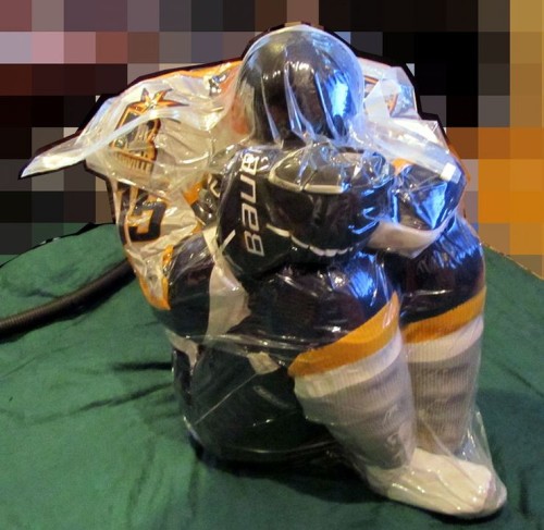 Keep hockey players fresh - Vaccumed Breath Controlled Space Bag Guy