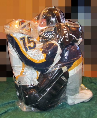 Keep hockey players fresh - Vaccumed Breath Controlled Space Bag Guy