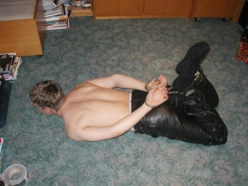 Hogtied Lether Guy