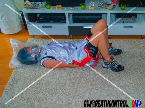 EmoBCSMSlave Bagged Breath Controlled in Basketball Gear 