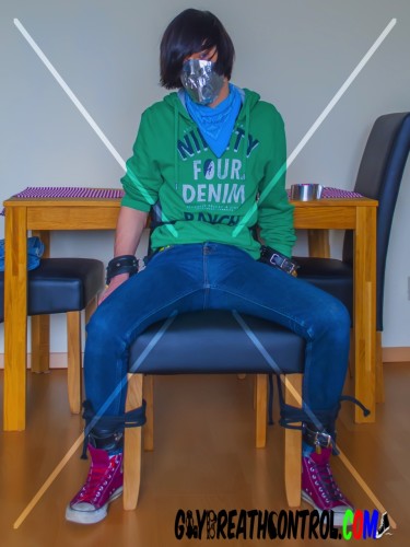 Emo Bound To Chair, Sniffing and Duct Tape Breath Controlled