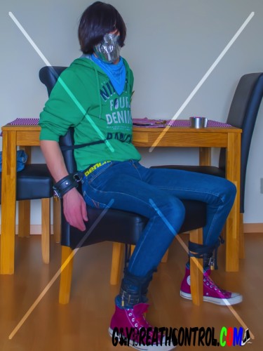 Emo Bound To Chair, Sniffing and Duct Tape Breath Controlled