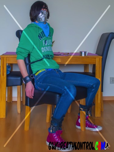 Emo Bound To Chair, Sniffing and Duct Tape Breath Controlled