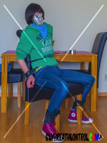 Emo Bound To Chair, Sniffing and Duct Tape Breath Controlled