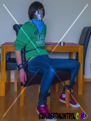 Emo Bound To Chair, Sniffing and Duct Tape Breath Controlled