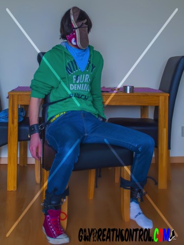 Emo Bound To Chair, Sniffing and Duct Tape Breath Controlled