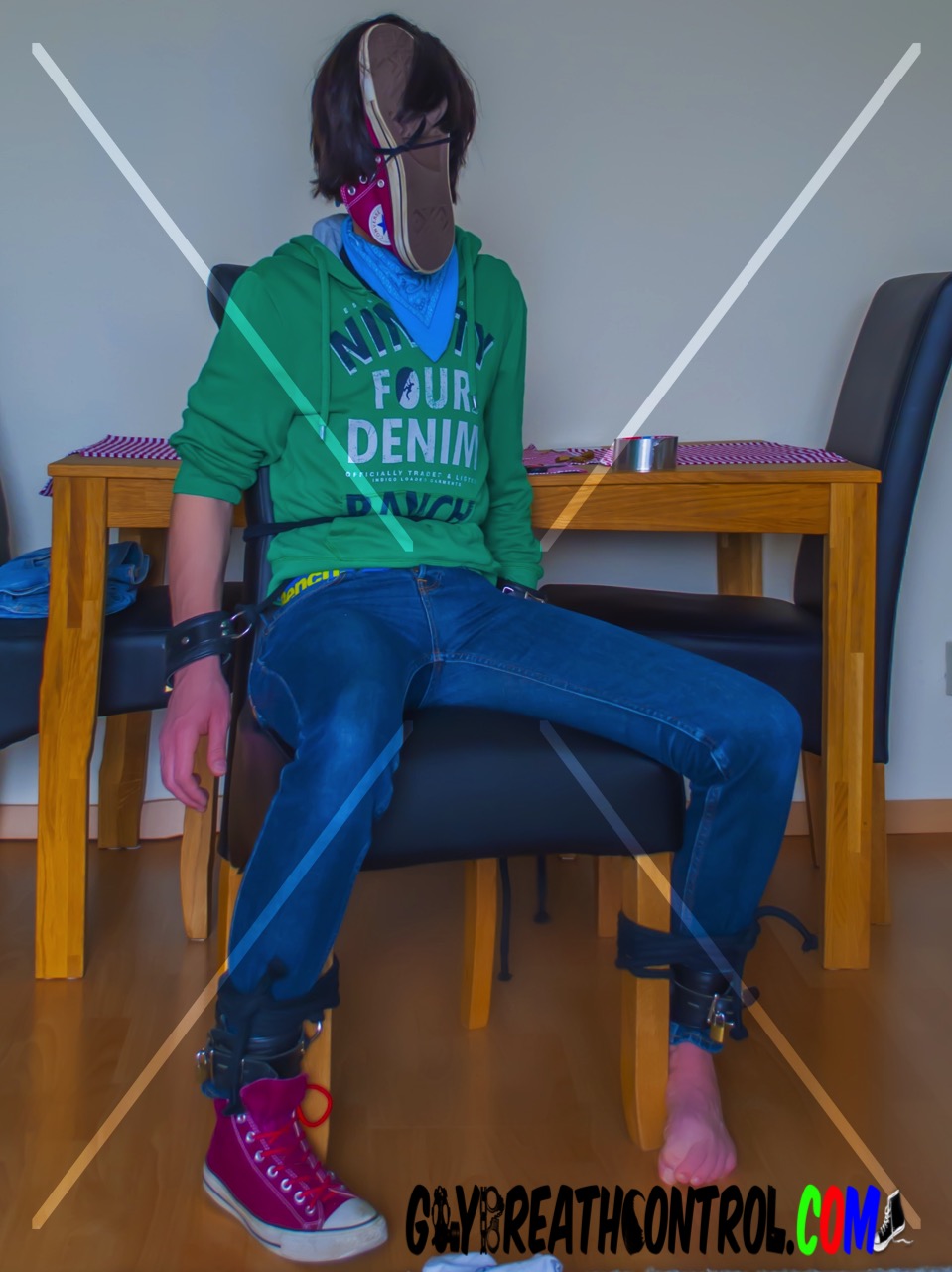 Emo Bound To Chair, Sniffing and Duct Tape Breath Controlled - Gay Bondage ...