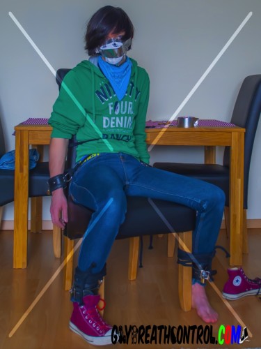 Emo Bound To Chair, Sniffing and Duct Tape Breath Controlled