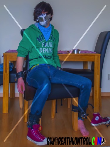 Emo Bound To Chair, Sniffing and Duct Tape Breath Controlled