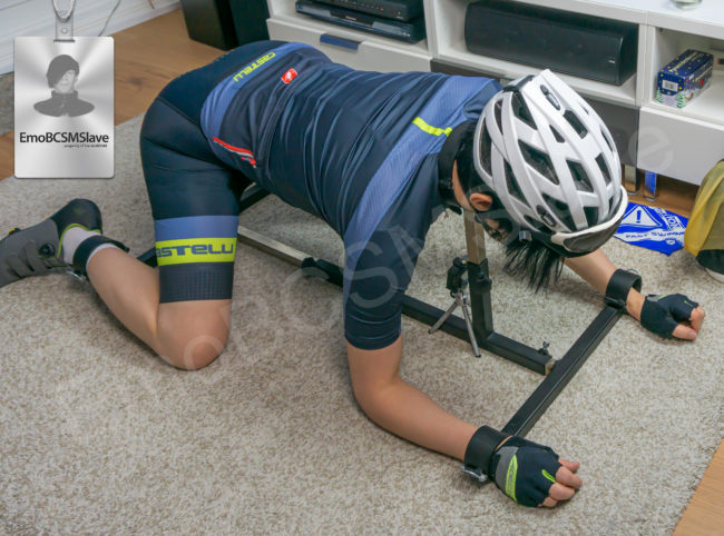 Cyclist EmoBCSMSlave is back into pillory